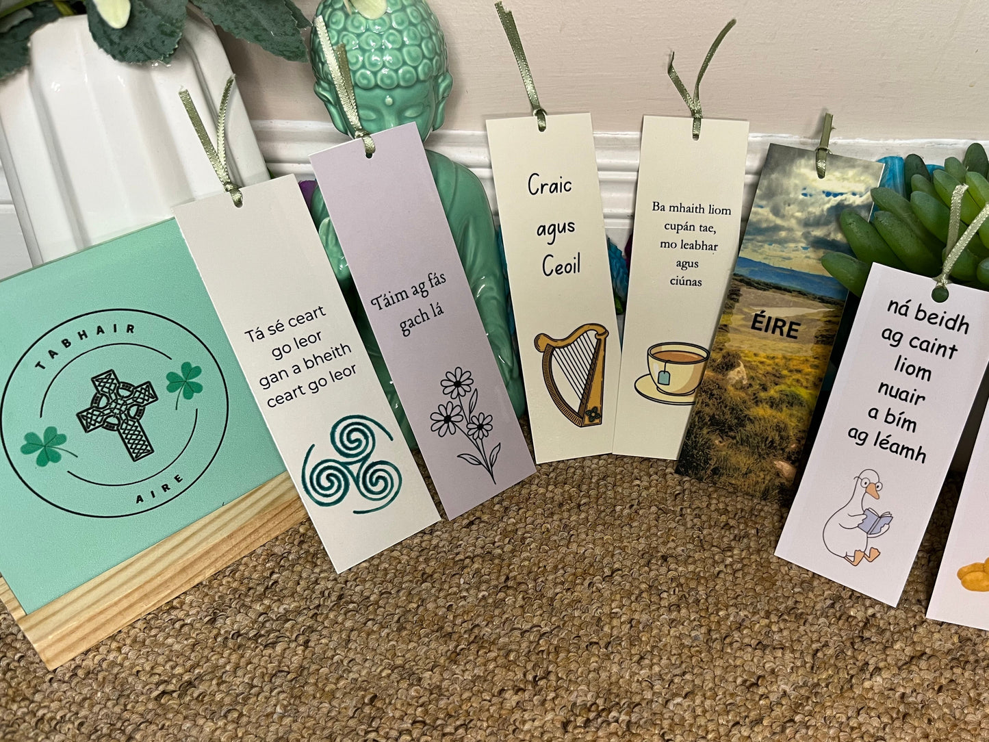 Handmade laminate irish bookmarks